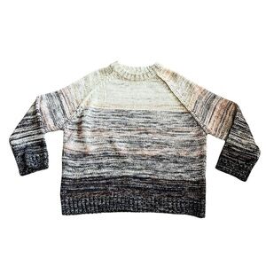 Easel Ombré Knit Sweater Blue Cream Pink Medium